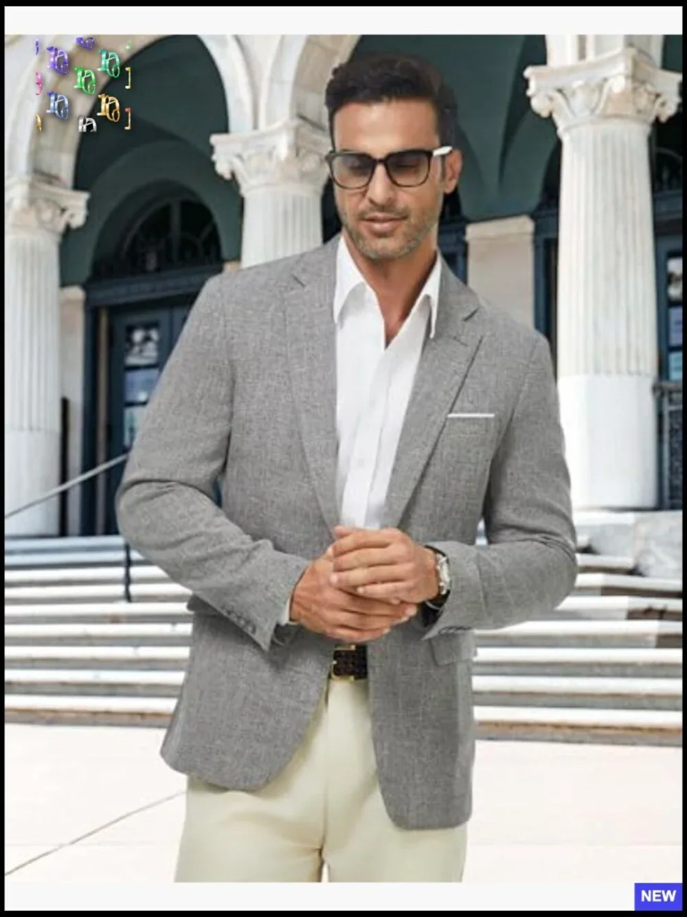 Modern Fitted Sport Coat Blazer Lightweight One Button Suit Jacket Classic